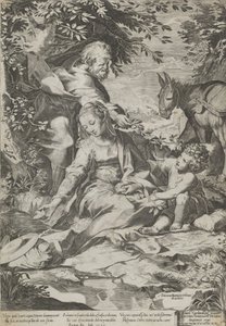 Odpoczynek po powrocie z Egiptu, 1575. autorstwa Cornelis Cort