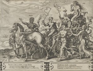Triumf zazdrości, z Cyklu perypetii ludzkich spraw, tablica 4, 1564. autorstwa Cornelis Cort