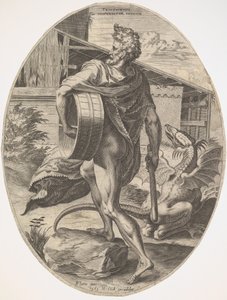 Triptolemus z Wiejskich bogów, 1565. autorstwa Cornelis Cort