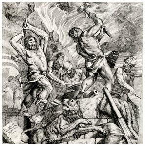 Kuźnia Wulkanów, XVI wiek, 1937 autorstwa Cornelis Cort