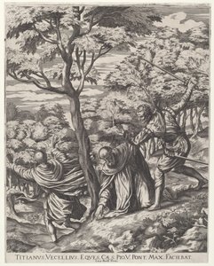 Zabójstwo św. Piotra Męczennika autorstwa Cornelis Cort, after Titian