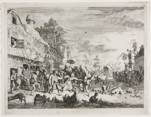 Święto Wiejskie. autorstwa Cornelis Dusart