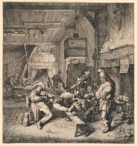 Skrzypek siedzący w karczmie autorstwa Cornelis Dusart