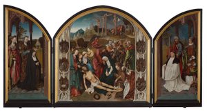 Tryptyk z opłakiwaniem Chrystusa autorstwa Cornelis Engebrechtsz.