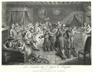 La Rancune przecina kapelusz Ragotina (grafika) autorstwa Cornelis Engelbrechtsen