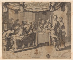 Chrystus gość u Szymona Faryzeusza autorstwa Cornelis Galle (I)
