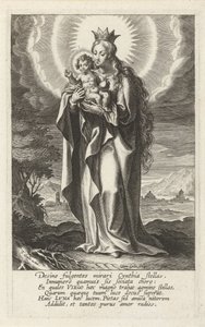 Maryja w koronie z Dzieciątkiem autorstwa Cornelis Galle (I)