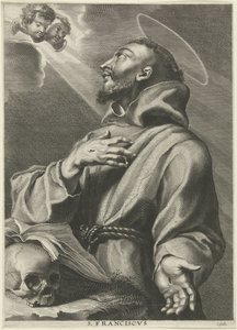 H. Franciscus van Asyż Św. Franciszek (tytuł na obiekcie) autorstwa Cornelis Galle (I)