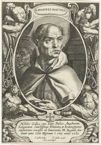 Św. Jan z Mateusza B. Ioannes Mattha (tytuł na obiekcie) Założyciele Zakonów (tytuł serii) autorstwa Cornelis Galle (I)