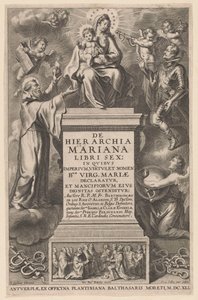 Intronizowana Maryja z Dzieciątkiem Strona tytułowa dla: B. de los Rios, De hierarchia Mariana libri sex, Antwerpia: 1641