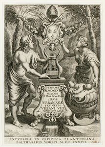 Strona tytułowa z Silvae Urbanianae autorstwa Cornelis Galle I