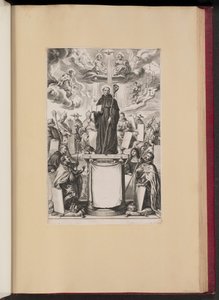 Strona tytułowa Dommo Benedicto Haeftano S. Benedictvs Illvstratvs autorstwa Cornelis Galle I after Sir Peter Paul Rubens