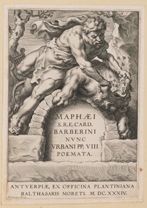 Strona tytułowa dla Maffeo Barbarian, Wiersze autorstwa Cornelis Galle I after Sir Peter Paul Rubens