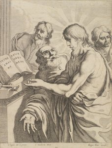 Chrystus przedstawia Piotra dla keyes autorstwa Cornelis I Danckerts