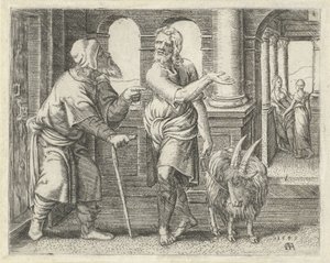 Samson z dzieckiem z teściem Historia Samsona (tytuł serii) autorstwa Cornelis Massijs