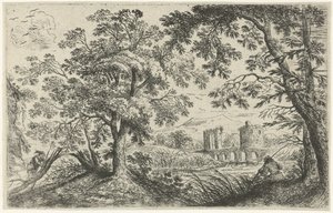 Krajobraz z rybakiem autorstwa Cornelis Matthieu