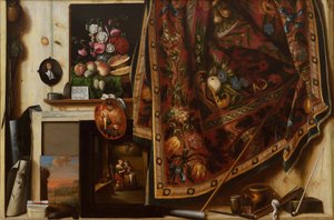 Trompe loeil. Gabinet w Pracowni Artystów, 1671