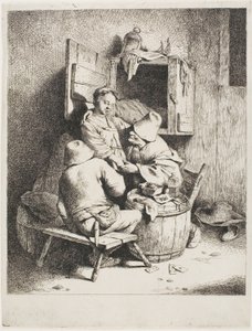 Mężczyzna głaszczący młodą gospodynię autorstwa Cornelis Pietersz. Bega