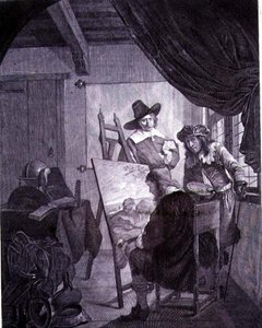 Patron i malarz, według XVII-wiecznego obrazu Cornelisa Begi, XVIII w.