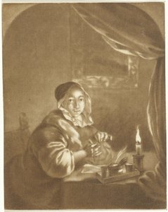 Pani przy świecach autorstwa Cornelis Ploos van Amstel (signed by artist)