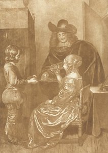 Pan i pani ze stronicą autorstwa Cornelis Ploos van Amstel (signed by artist)