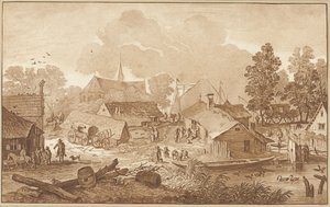 Widok na wieś ze stawem autorstwa Cornelis Ploos van Amstel