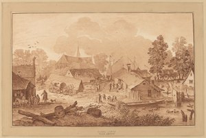 Wioska ze stawem autorstwa Cornelis Ploos van Amstel