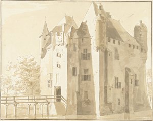 Zamek Frissestein w Herwijnen, tył autorstwa Cornelis Pronk (possibly)