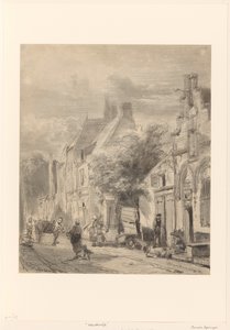 Widok ulicy w Harderwijk autorstwa Cornelis Springer