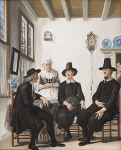 Saartje Jans zostaje poproszona o rękę w małżeństwie, 1738 autorstwa Cornelis Troost