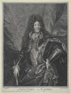 Król Francji Ludwik XIV (rycina)