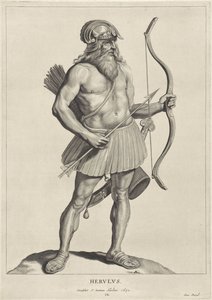 Herulana Herulus (tytuł na obiekcie) Oude hier woonachtige volken (tytuł serii) Peplus czyli Goci, Wandale, Szwabowie, Herulowie, Gepidzi, Markomani i starożytny Czteroosobowy Zdjęcia ze starożytnych zabytków i muzeum Marka Zueriusa Boxhorniusa (seria