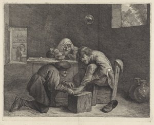 Mężczyzna u lekarza autorstwa Cornelis Visscher (II)
