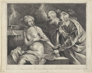 Zuzanna i Starsi autorstwa Cornelis Visscher (II)