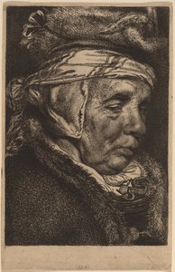 Głowa starej kobiety (matka Visschera) autorstwa Cornelis Visscher