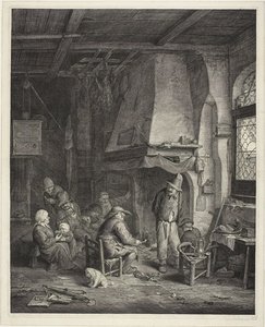 Wnętrze karczmy o nazwie "The Skaters" (Łyżwiarze) autorstwa Cornelis Visscher