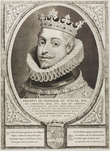 Filip III, król Hiszpanii, od Principes Hollandiae, Zelandiae, et Frisiae autorstwa Cornelis Visscher