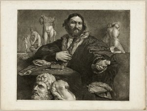 Portret Andrei Odoni, z gabinetu Reynsta; Gabinet Reynst: Ryciny różnych obrazów namalowanych przez znanych artystów autorstwa Cornelis Visscher