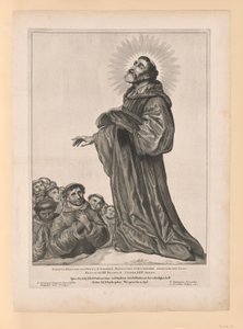 Święty Egbert Opat, ze świętych północnych i południowych Niderlandów autorstwa Cornelis Visscher