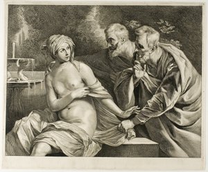 Susanna i starsi, z gabinetu Reynst autorstwa Cornelis Visscher