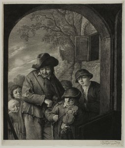 Grający na lirze korbowej autorstwa Cornelis Visscher