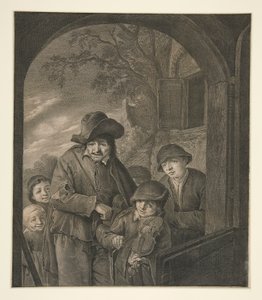Bez tytułu (Muzycy w drzwiach gospody) autorstwa Cornelis Visscher