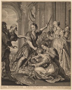 Achilles na dworze Lycomedes autorstwa Cornelis Visscher after Sir Peter Paul Rubens, published by Pieter Claesz Soutman