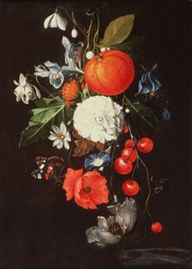 Martwa natura z owocami i kwiatami autorstwa Cornelis de Heem