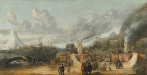 Rafineria tranu wielorybiego w pobliżu wsi Smerenburg, 1639
