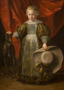 Portret chłopca z psem, ok. 1620 r. (olej na płótnie) autorstwa Cornelis de Vos