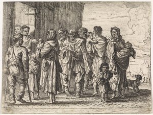 Żebracy do klasztoru Sceny gatunkowe (tytuł serialu) autorstwa Cornelis de Wael