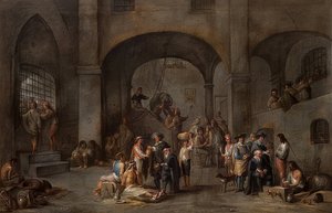 Wizyta u więźniów (z cyklu z Siedmioma Uczynkami Miłosierdzia). około 1640