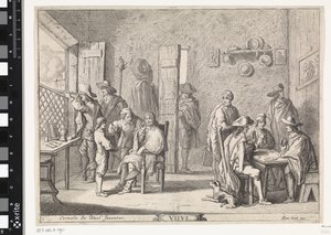 Widok Visvs (tytuł na obiekcie) Pięć zmysłów (tytuł serii) autorstwa Cornelis de Wael