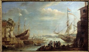 Port morski w XVII w. Obraz Corneliusa de Waeza (1592-1667) XVII w. Chalons sur Marne, Muzeum Sztuk Pięknych